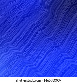 Dark BLUE vector layout with wry lines. Abstract illustration with gradient bows. Pattern for websites, landing pages.