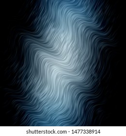 Dark BLUE vector layout with wry lines. Colorful geometric sample with gradient curves.  Pattern for websites, landing pages.