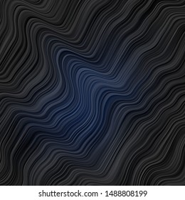 Dark BLUE vector layout with wry lines. Abstract illustration with gradient bows. Design for your business promotion.