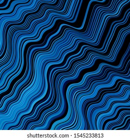Dark BLUE vector layout with wry lines. Colorful abstract illustration with gradient curves. Template for your UI design.