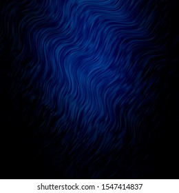 Dark BLUE vector layout with wry lines. Gradient illustration in simple style with bows. Pattern for websites, landing pages.