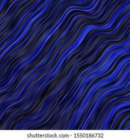 Dark BLUE vector layout with wry lines. Bright sample with colorful bent lines, shapes. Pattern for websites, landing pages.