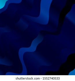 Dark BLUE vector layout with wry lines. Illustration in abstract style with gradient curved.  Template for cellphones.