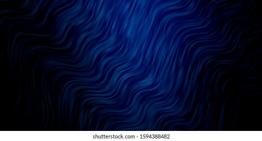 Dark BLUE vector layout with wry lines. Bright illustration with gradient circular arcs. Design for your business promotion.