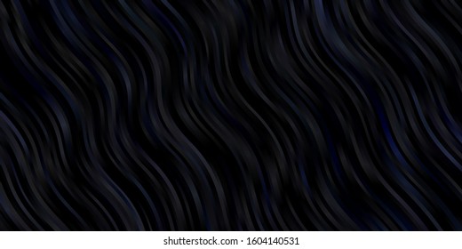 Dark BLUE vector layout with wry lines. Colorful illustration in abstract style with bent lines. Pattern for commercials, ads.