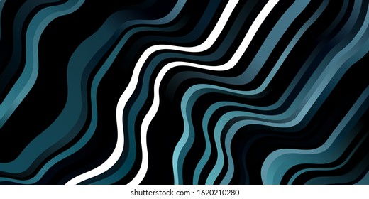 Dark BLUE vector layout with wry lines. Abstract illustration with gradient bows. Smart design for your promotions.