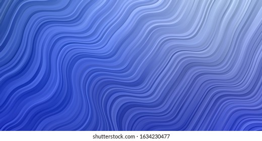 Dark BLUE vector layout with wry lines. Illustration in halftone style with gradient curves. Template for your UI design.
