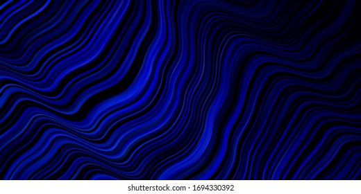 Dark BLUE vector layout with wry lines. Colorful illustration in abstract style with bent lines. Best design for your posters, banners.