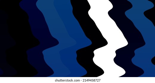 Dark BLUE vector layout with wry lines. Abstract illustration with gradient bows. Pattern for websites, landing pages.