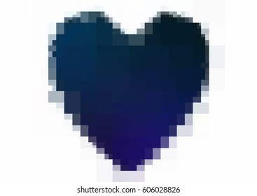 DARK BLUE vector love background with heart. Paper note. Valentine's greeting polygonal card. rectangular illustration for your business. Stock template for your design.