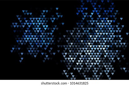 Dark BLUE vector lovely background with hearts. Valentines greeting card with cute hearts. Abstract pattern for your design, website, ad.