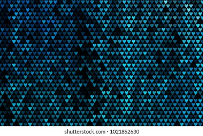 Dark BLUE vector lovely background with hearts. Valentines greeting card with cute hearts. Abstract pattern for your design, website, ad.