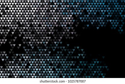 Dark BLUE vector lovely background with hearts. Valentines greeting card with cute hearts. Abstract pattern for your design, website, ad.