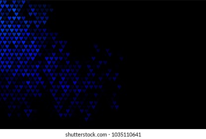 Dark BLUE vector lovely background with hearts. Valentines greeting card with cute hearts. Abstract pattern for your design, website, ad.