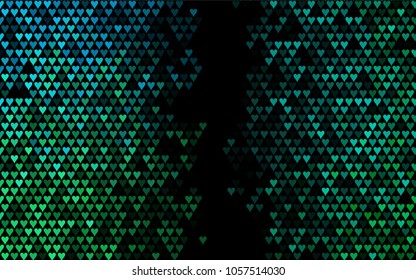 Dark BLUE vector lovely background with hearts. Valentines greeting card with cute hearts. Abstract pattern for your design, website, ad.
