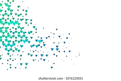 Dark BLUE vector lovely background with hearts. Valentines greeting card with cute hearts. Abstract pattern for your design, website, ad.