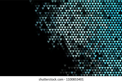 Dark BLUE vector lovely background with hearts. Valentines greeting card with cute hearts. Abstract pattern for your design, website, ad.