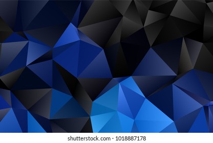 Dark BLUE vector low poly pattern. A completely new color illustration in a vague style. A new texture for your design.