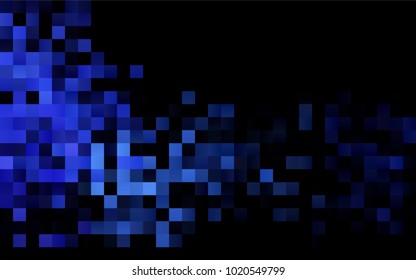 Dark BLUE vector low poly background. A sample with a polygonal design. Illustration in polygonal style with repeating squares
