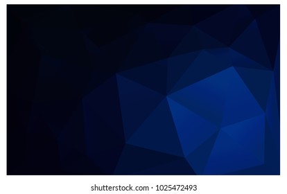 DARK BLUE vector Low poly crystal background. Polygon design pattern. Low poly illustration, low polygon background.