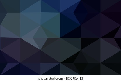 DARK BLUE vector Low poly crystal background. Polygon design pattern. Low poly illustration, low polygon background.