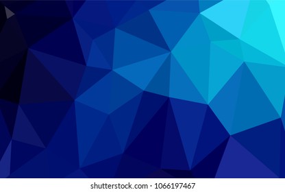 Dark BLUE vector low poly cover. Creative geometric illustration in Origami style with gradient. Brand-new style for your business design.