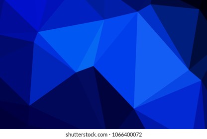 Dark BLUE vector low poly texture. Colorful abstract illustration with gradient. Brand-new style for your business design.