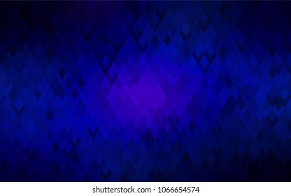 Dark BLUE vector low poly background. A sample with a polygonal design. Illustration in polygonal style with repeating squares
