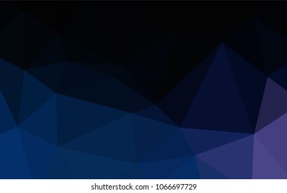 Dark BLUE vector low poly layout. A sample with polygonal shapes. Textured pattern can be used for background.