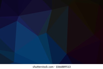 Dark BLUE vector low poly texture. Elegant bright polygonal illustration with gradient. A completely new design for your business.