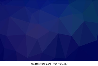 Dark BLUE vector low poly cover. Geometric illustration in Origami style with gradient.  A completely new template for your business design.