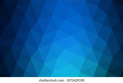 Dark BLUE vector low poly layout. Colorful illustration in abstract style with gradient. The polygonal design can be used for your web site.