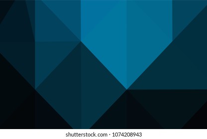 Dark BLUE vector low poly layout. Triangular geometric sample with gradient.  The polygonal design can be used for your web site.