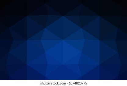 Dark BLUE vector low poly cover. Polygonal abstract illustration with gradient. The best triangular design for your business.