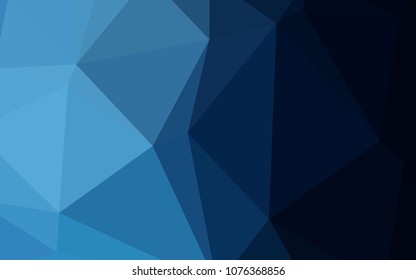 Dark BLUE vector low poly cover. Elegant bright polygonal illustration with gradient. A new texture for your design.