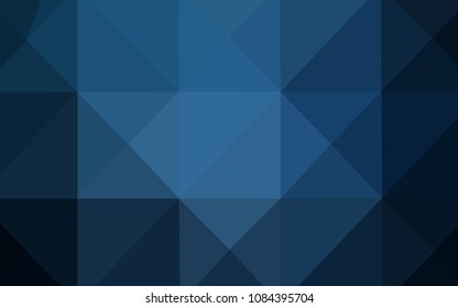 Dark BLUE vector low poly layout. Modern geometrical abstract illustration with gradient. The template for cell phone's backgrounds.