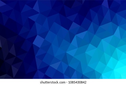 Dark BLUE vector low poly cover. A sample with polygonal shapes. New template for your brand book.