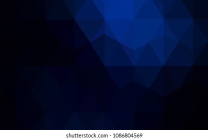 Dark BLUE vector low poly layout. Modern abstract illustration with triangles. Template for cell phone's backgrounds.