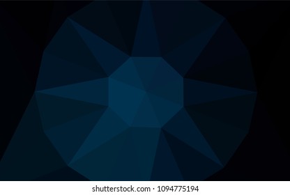 Dark BLUE vector low poly cover with a diamond. Polygonal illustration, which consists of triangles. Polygonal design for your web site.