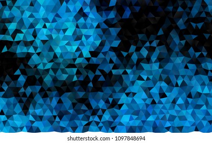 Dark BLUE vector low poly background. Triangular geometric sample with gradient.  The elegant pattern can be used as part of a brand book.