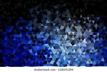 Dark BLUE vector low poly background. Geometric illustration in Origami style with gradient.  The best triangular design for your business.