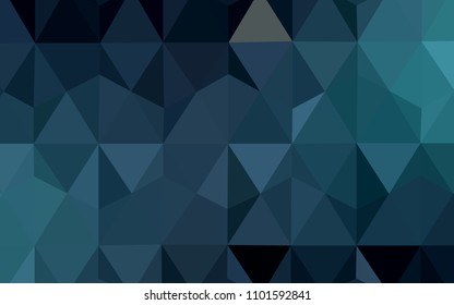 Dark BLUE vector low poly cover. Glitter abstract illustration with an elegant triangles. Polygonal design for your web site.