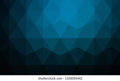 Dark BLUE vector low poly layout. Triangular geometric sample with gradient.  Brand new design for your business.