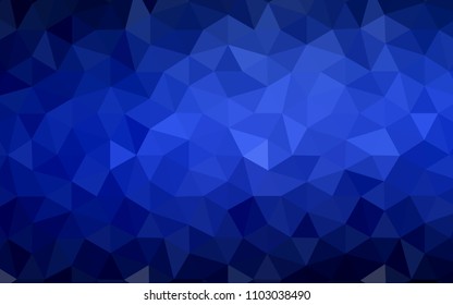 Dark BLUE vector low poly cover. A sample with polygonal shapes. Pattern for a brand book's backdrop.