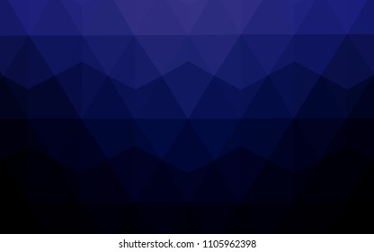 Dark BLUE vector low poly layout. A completely new color illustration in a polygonal style. Completely new template for your banner.