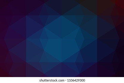 Dark BLUE vector low poly cover. Colorful abstract illustration with triangles. A completely new design for your leaflet.