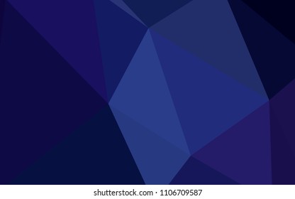 Dark BLUE vector low poly cover. Colorful abstract illustration with triangles. Template for cell phone's backgrounds.