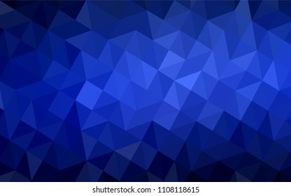 Dark BLUE vector low poly cover. Modern abstract illustration with triangles. Template for cell phone's backgrounds.