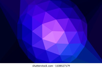 Dark BLUE vector low poly cover with a diamond. Shining colorful illustration with triangles. Best triangular design for your business.