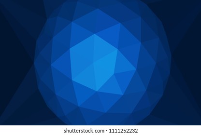 Dark BLUE vector low poly cover with a diamond. Colorful illustration in a polygonal style. A new texture for your web site.